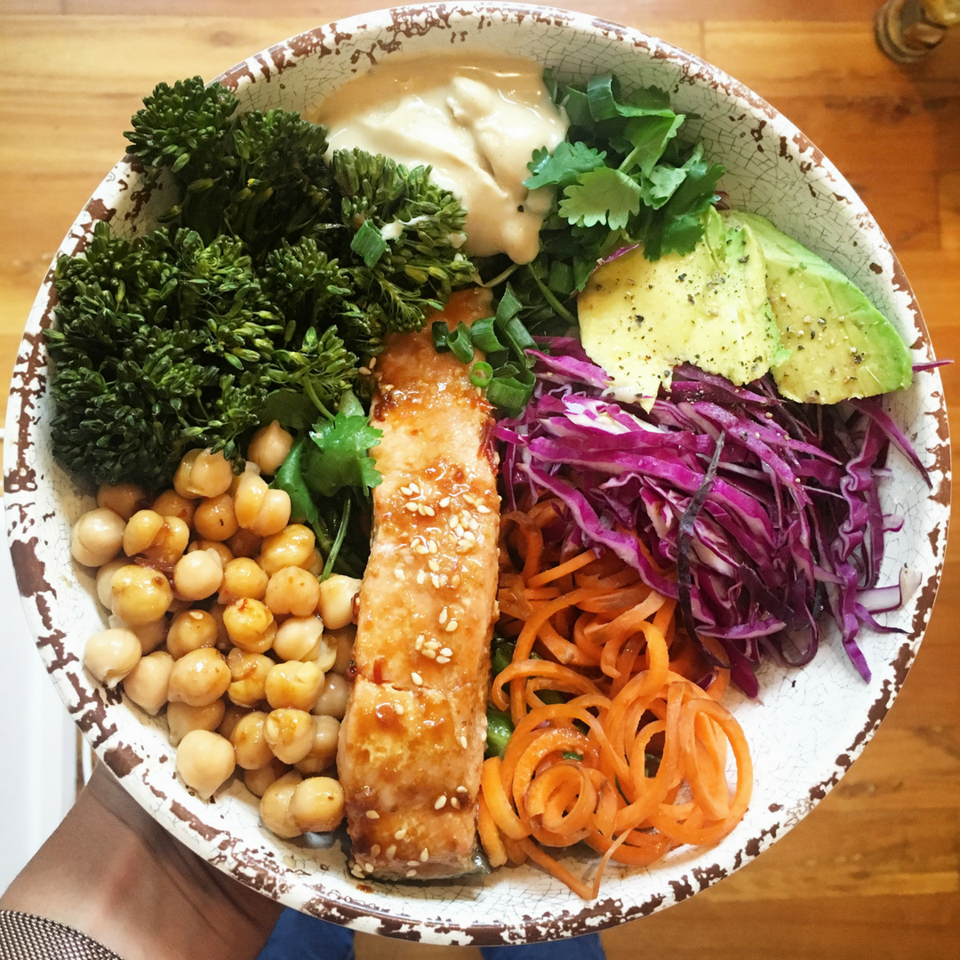 Click on the photo to get the recipe for my Teriyaki Salmon Bowl and sneak in some legumes. 