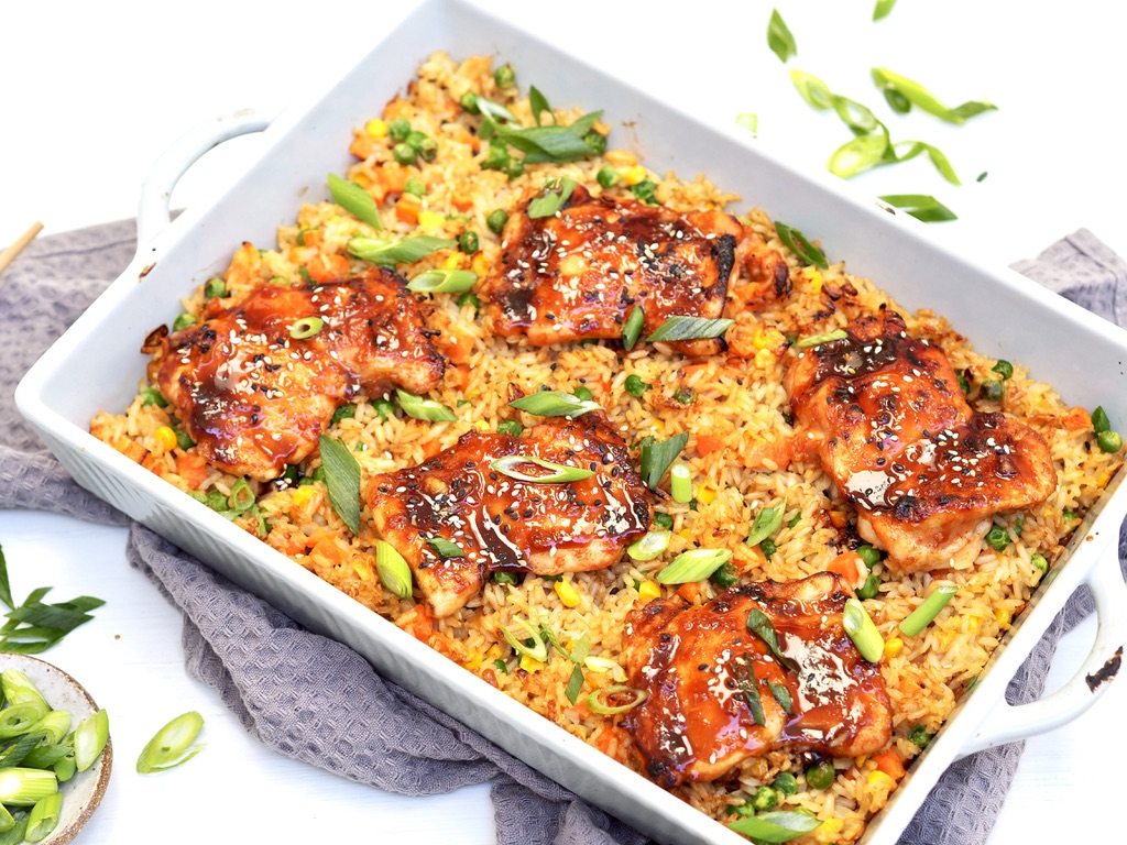 Try my One Tray Sticky Chicken with Fried Rice.  Click on the image for the free recipe. Image: Lyndi Cohen